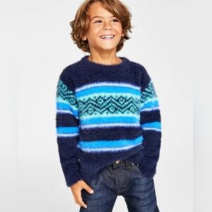 Charter Club Holiday Lane Boys Size 5 Crew Neck Fuzzy Sweater NWT